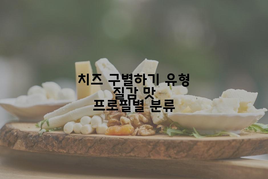 치즈 구별하기 유형 질감 맛 프로필별 분류