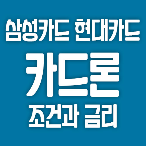 삼성카드 현대카드 장기카드대출 카드론 금리 비교