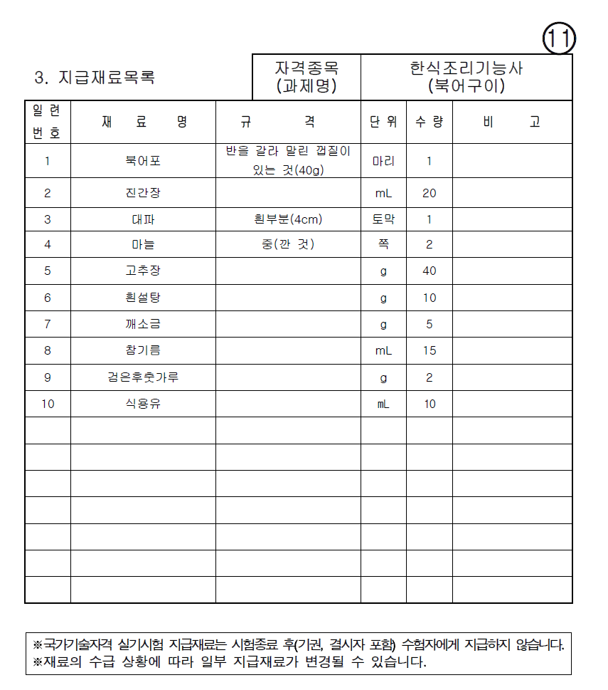 한식조리기능사 북어구이