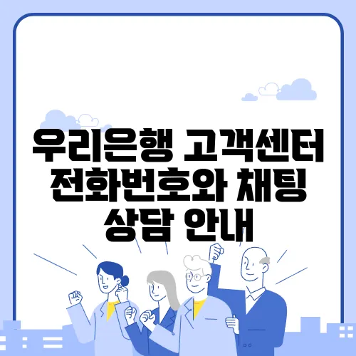 우리은행 고객센터 전화번호와 채팅 상담 안내