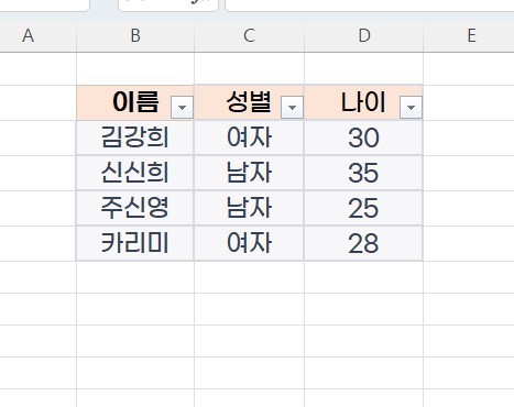 엑셀 필터 지우기