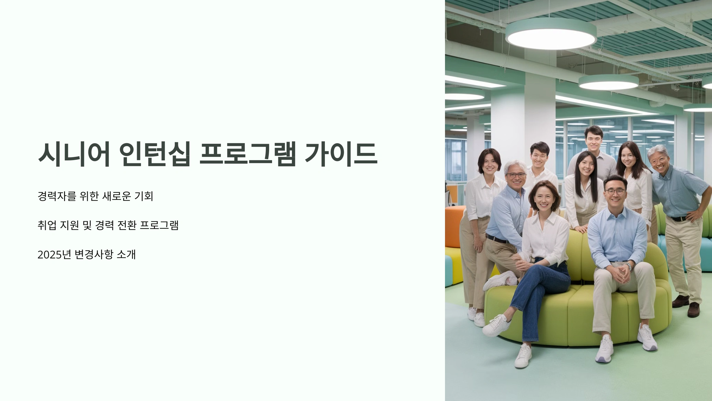 시니어 인턴십이 뭐길래 2025년부터 달라지는 지원 내용
