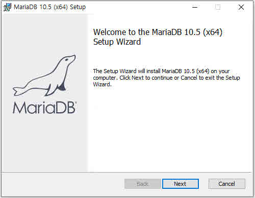 MariaDB 설치 화면1