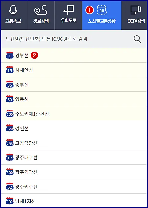 경부고속도로 교통상황
