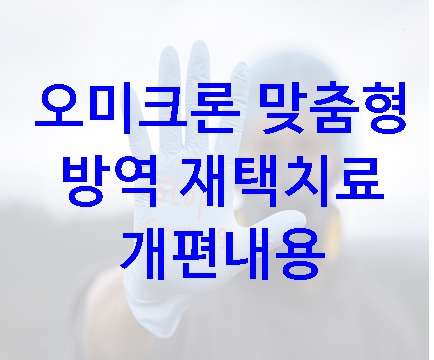  오미크론 맞춤형 방역 재택치료 개편 내용
