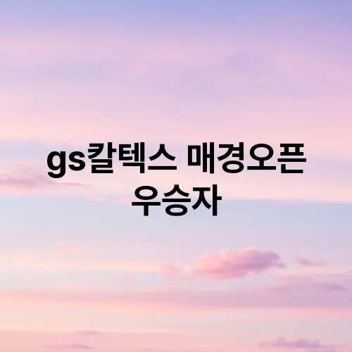 gs칼텍스 매경오픈 우승자