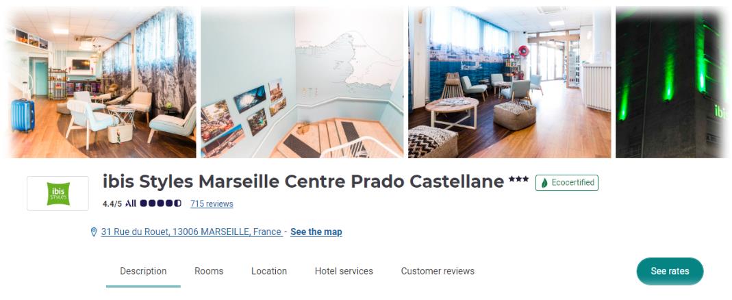 ibis Styles Marseille Centre Prado Castellane (이비스 스타일 마르세유 센터 프라도 카스텔란 호텔) 홈페이지 둘러보기 ; 남프랑스 호텔 숙소 여행