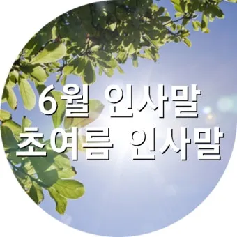 6월 인사말 모음 상황별 이미지 일러스트_3
