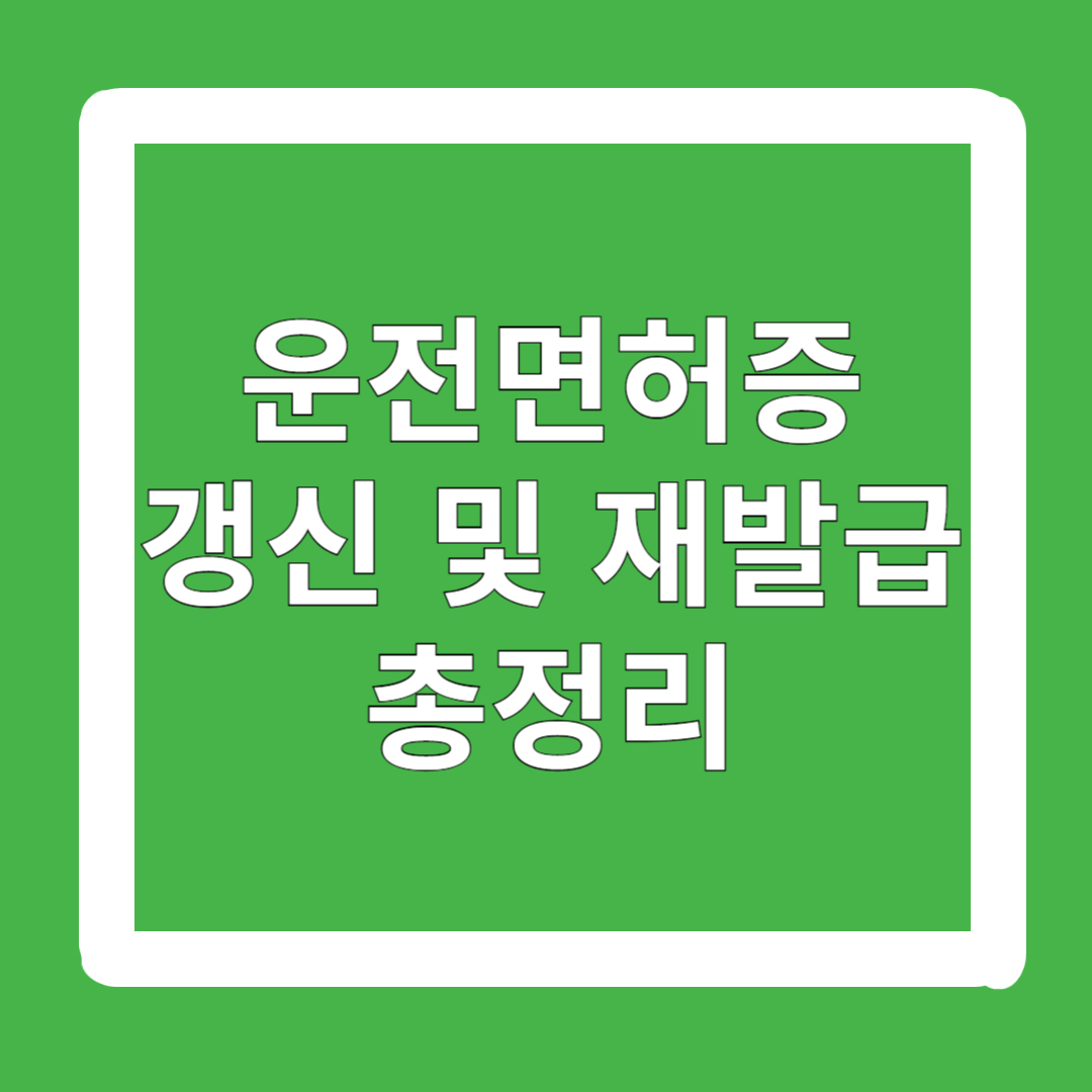 운전면허증-갱신-재발급-사진규격-준비물-수수료