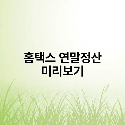 홈택스 연말정산 미리보기