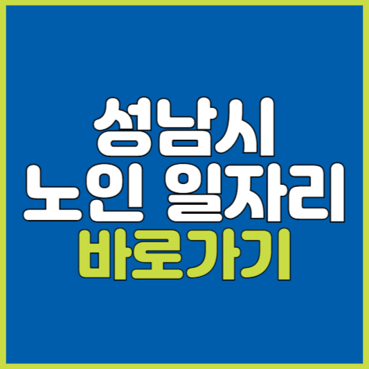 성남시 노인 일자리