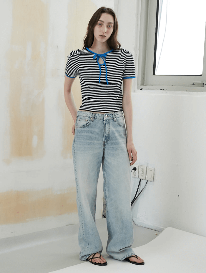  놀면 뭐하니 (174회) 정지소 스트라이프티 _ 더로켓 키 홀 넥 스트라이프 반팔티 (정지소 패션)