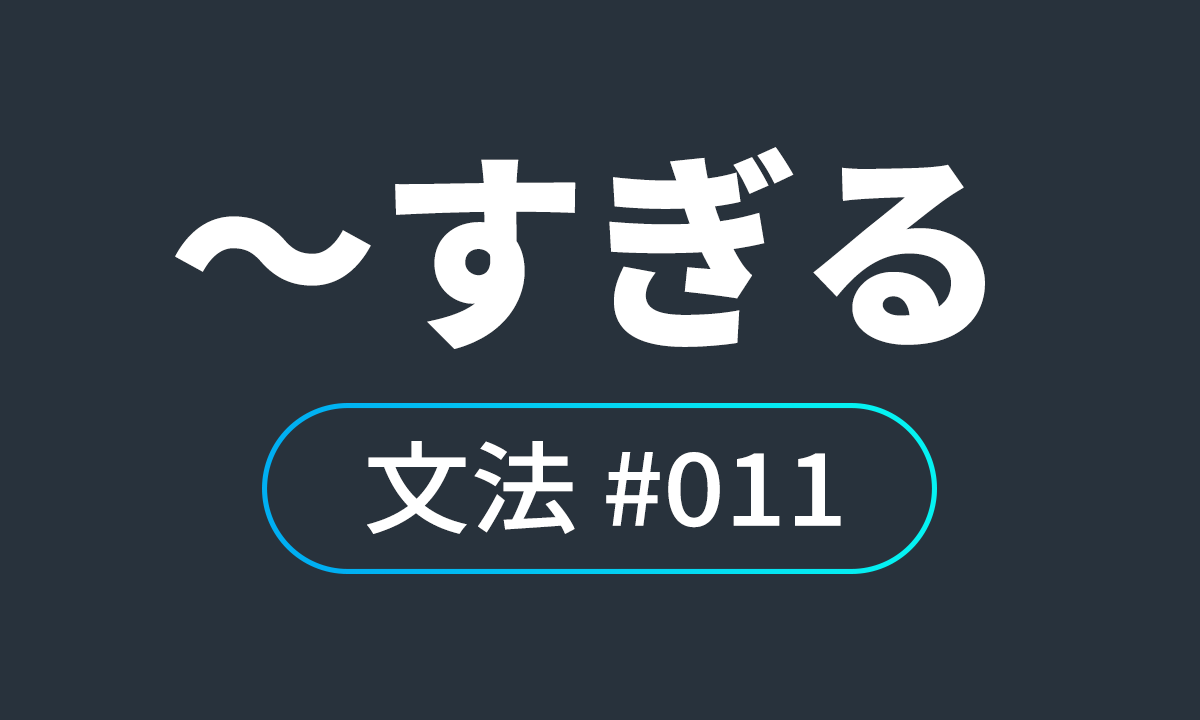  io JLPT N4 문법 #11, ～すぎる/ 지나치게 ～하다,너무 ~하다