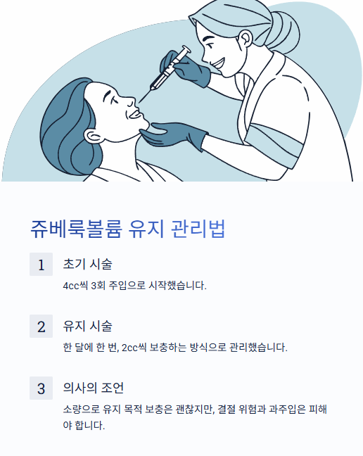 쥬베룩볼륨 유지 관리법
