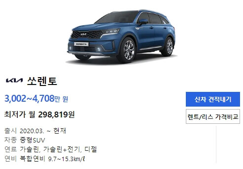 .쏘렌토 가격