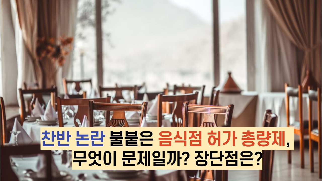  찬반 논란 불붙은 음식점 허가 총량제, 무엇이 문제일까? 장단점은?