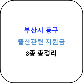  2024년 부산시 동구 출산지원금 8종 완벽가이드