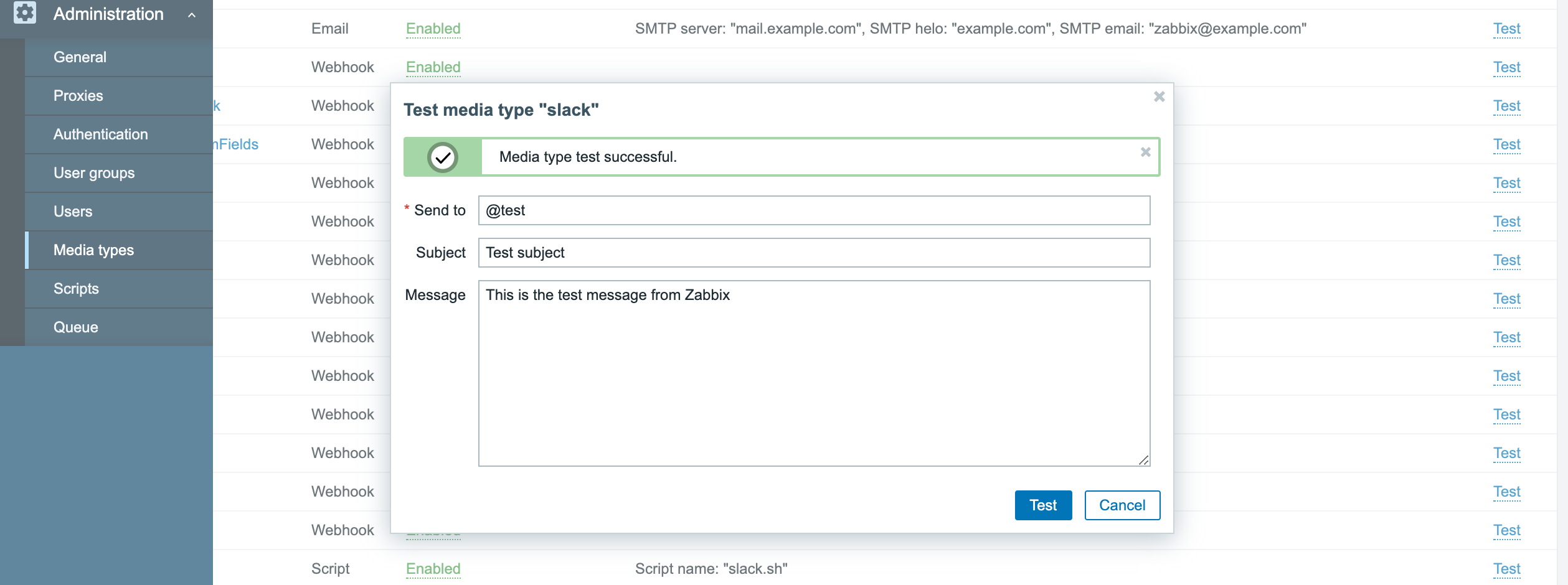 Zabbix Media 설정