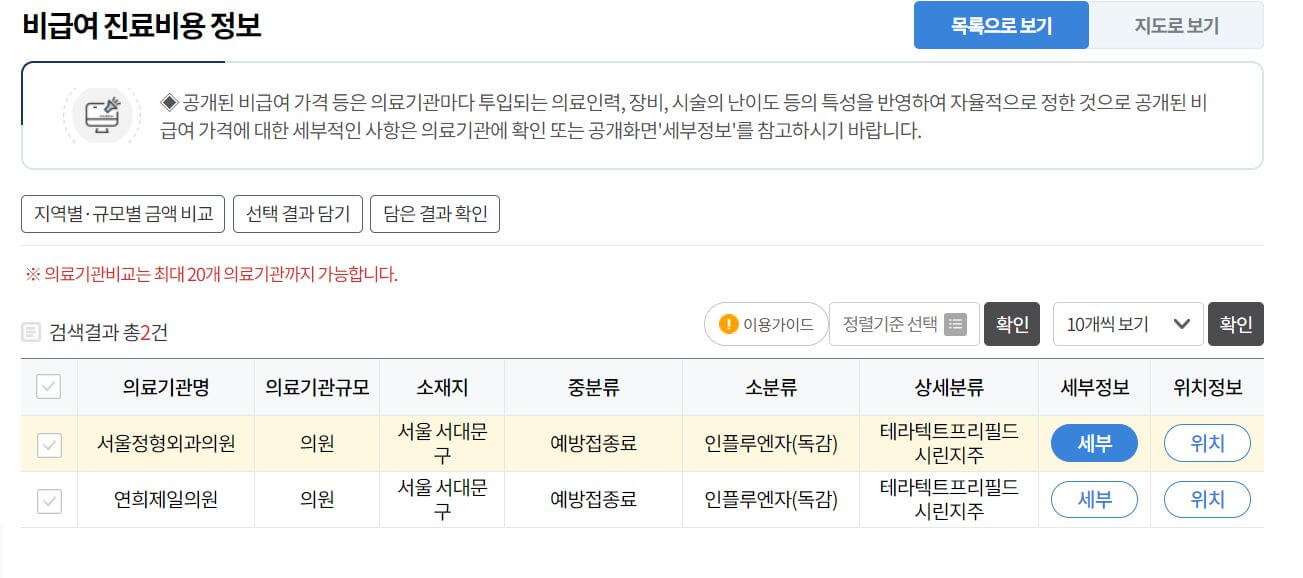 비급여진료비용_리스트