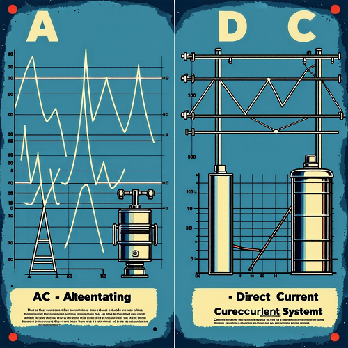전원 AC방식과 DC방식을 비교하는 그림