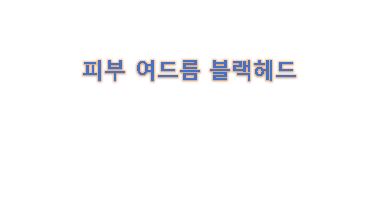  피부 여드름 블랙헤드에 관한 정보