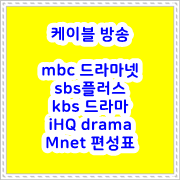   2022년 09월 28일  케이블 채널 "mbc 드라마넷" "sbs플러스" "kbs 드라마" "iHQ drama" " Mnet"  편성표 cc