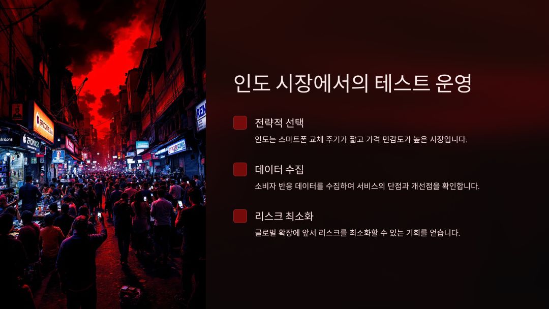 인도 시장에서의 테스트 운영
