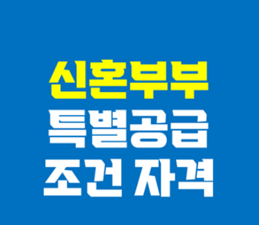 신혼부부 조건 자격 포스터입니다.