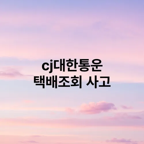 cj대한통운 택배조회 사고