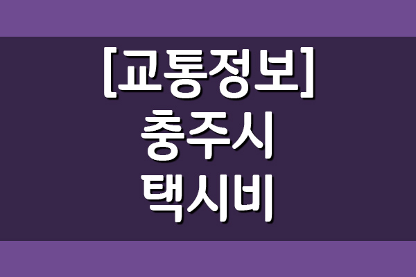 충주시 택시비