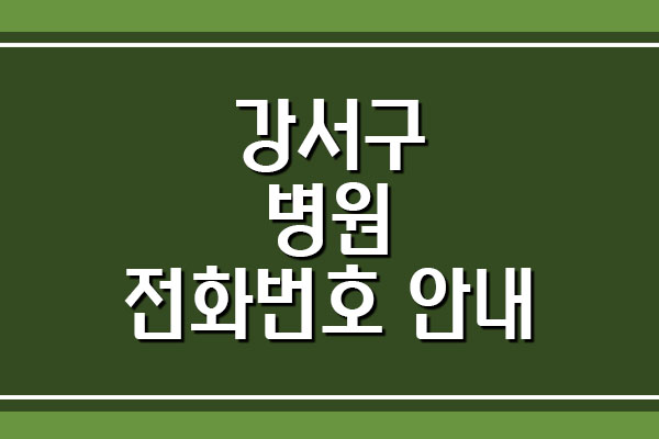  서울 강서구 병원 전화번호 (3)