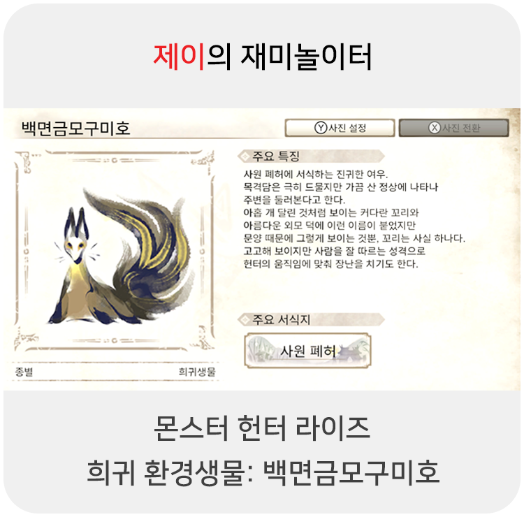  몬스터 헌터 라이즈 - 희귀 환경생물: 백면금모구미호