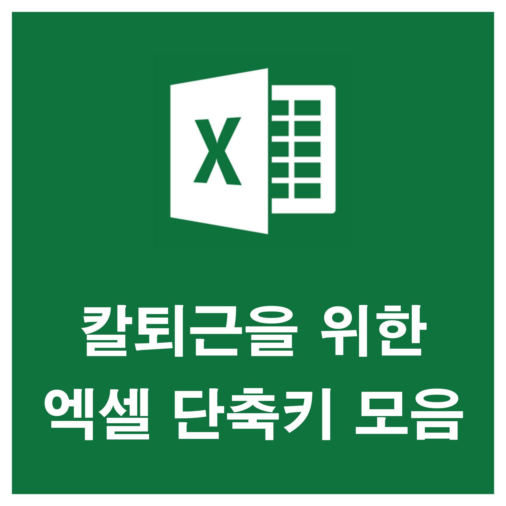  칼퇴근을 위한 유용한 엑셀 단축키 모음표 (실무자 직접 선정)