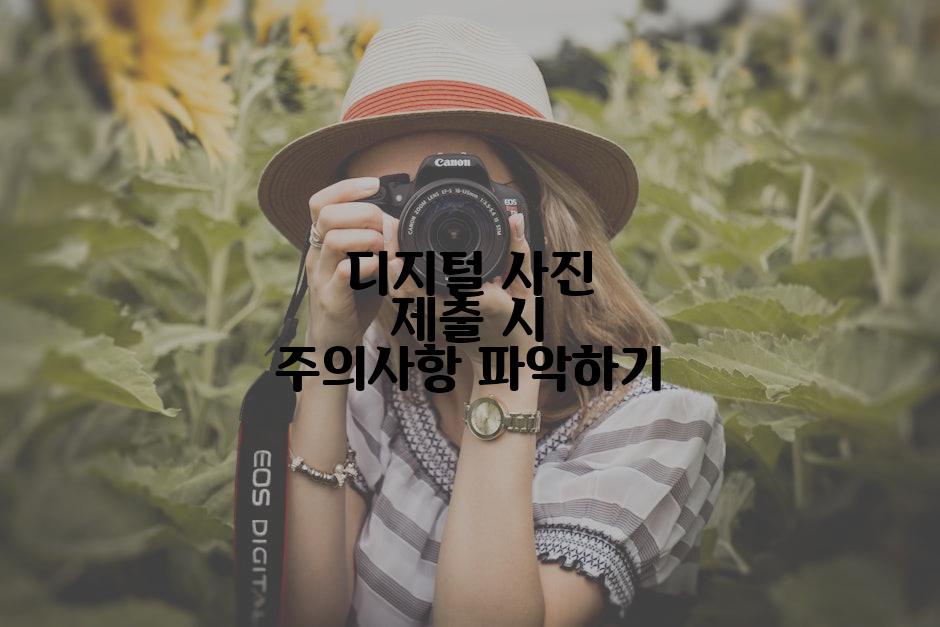 디지털 사진 제출 시 주의사항 파악하기