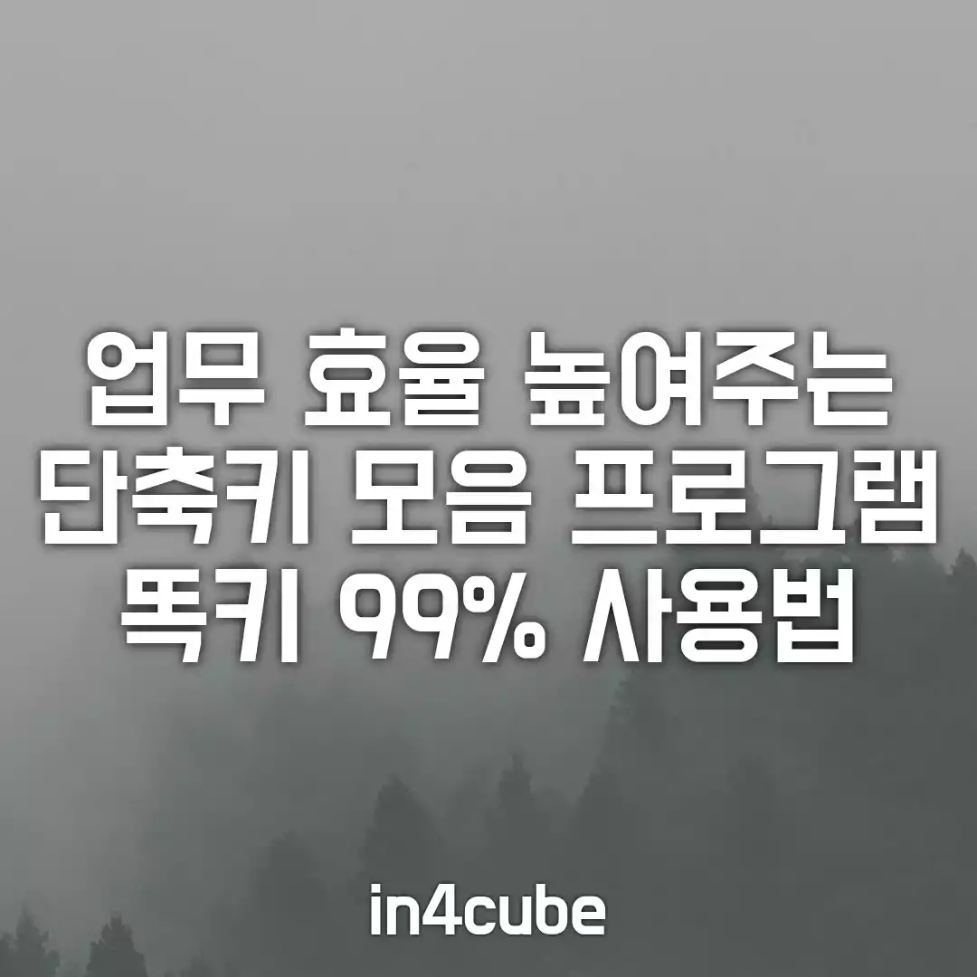 업무-효율-높여주는-단축키-모음-똑키-사용법