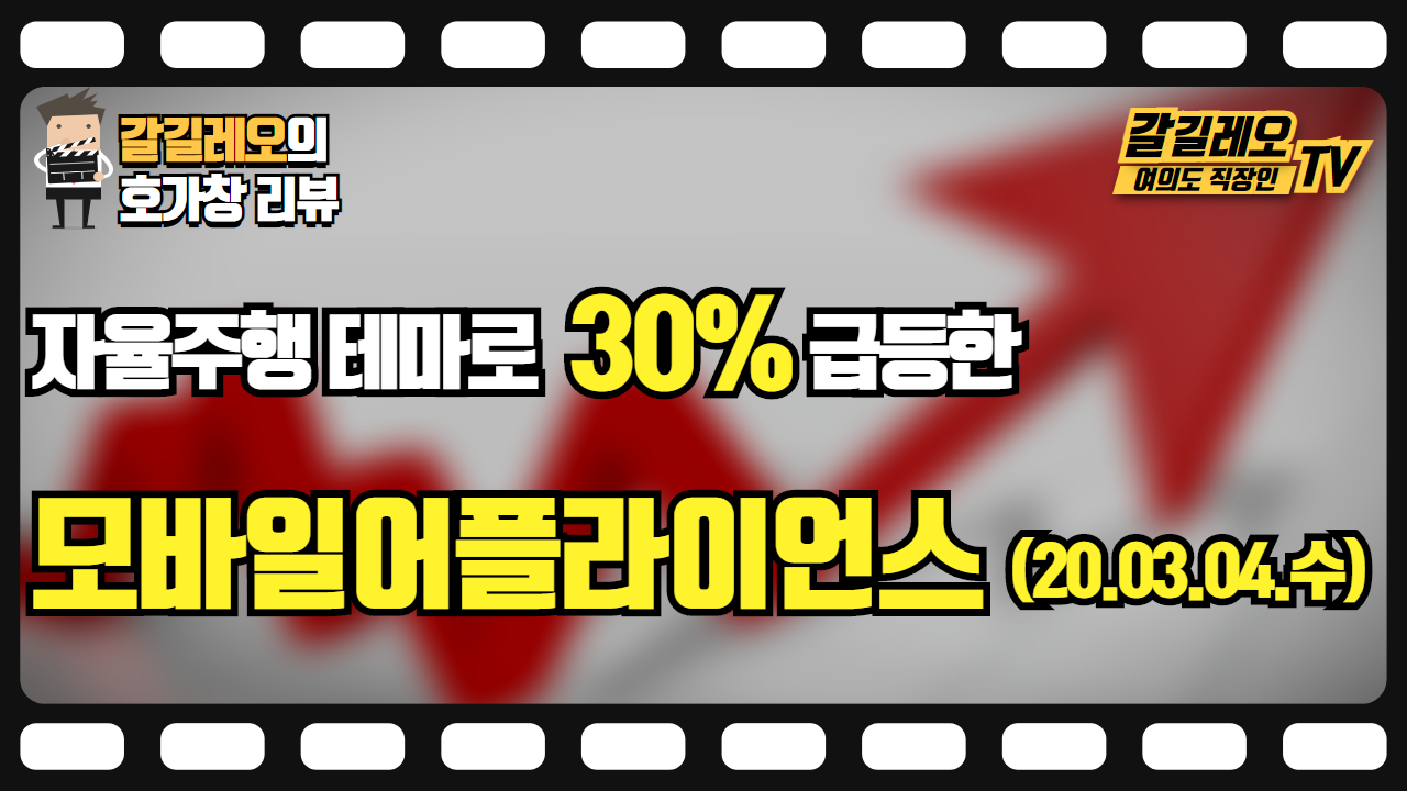  20.03.04(수) 모바일어플라이언스 (30% 급등) 호가창 다시보기