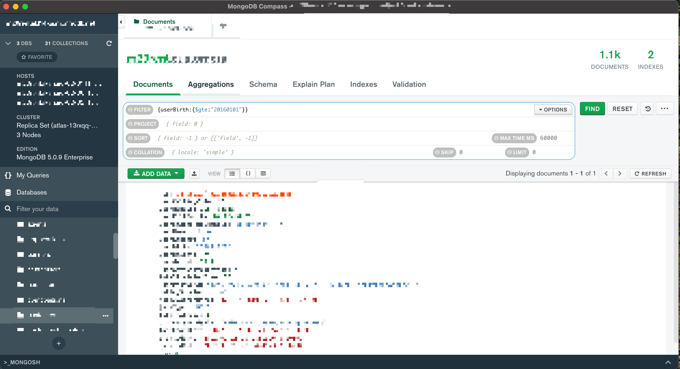 MongoDB 검색 조회 - query