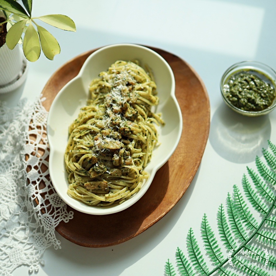 바질 파스타 만들기 바질페스토 파스타 만들기 링귀니 파스타 3