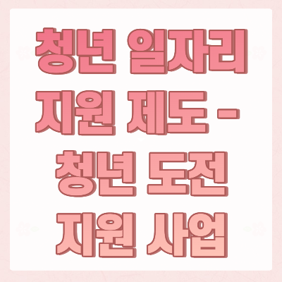  [청년 일자리 지원 제도] 청년 도전 지원 사업 신청 및 대상, 지원금