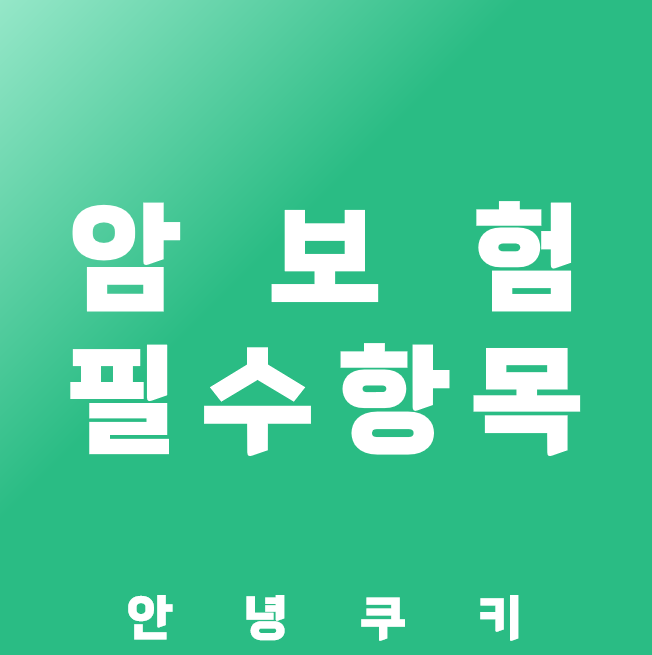 암보험 핵심 보장 항목 설명 이미지