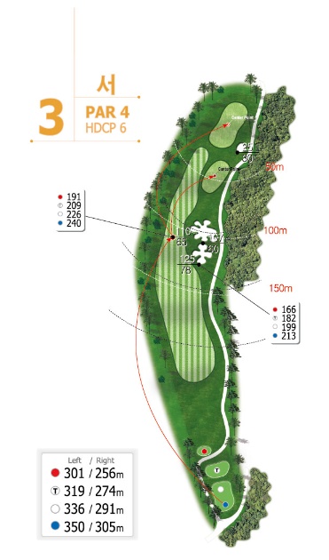 떼제페CC 서코스 3번홀 미니맵