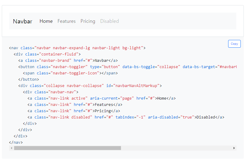 부트스트랩 Navbar 예시