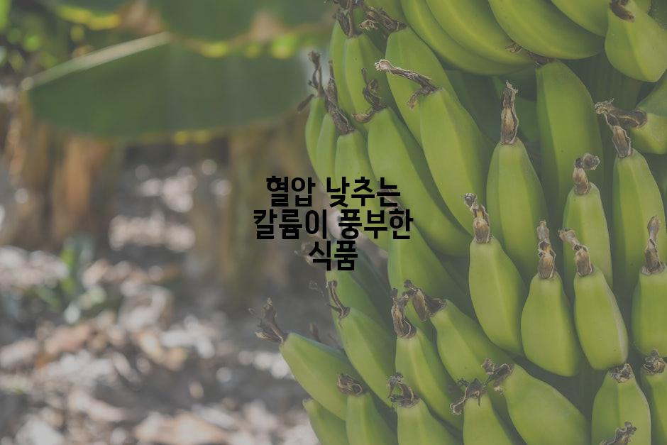 혈압 낮추는 칼륨이 풍부한 식품