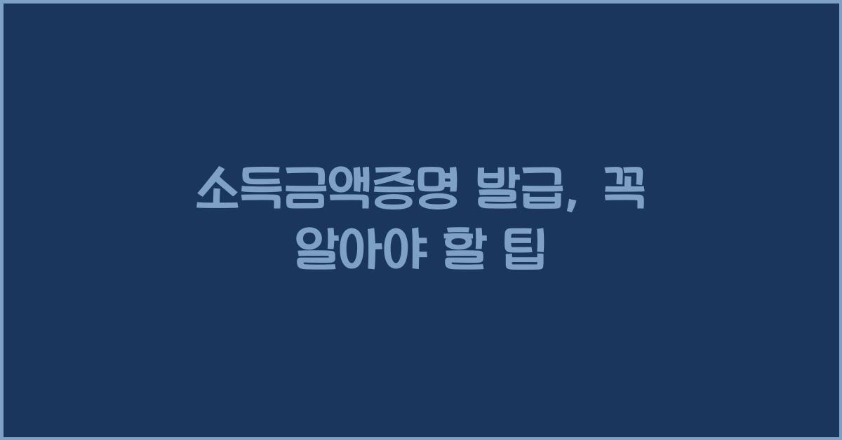 소득금액증명 발급