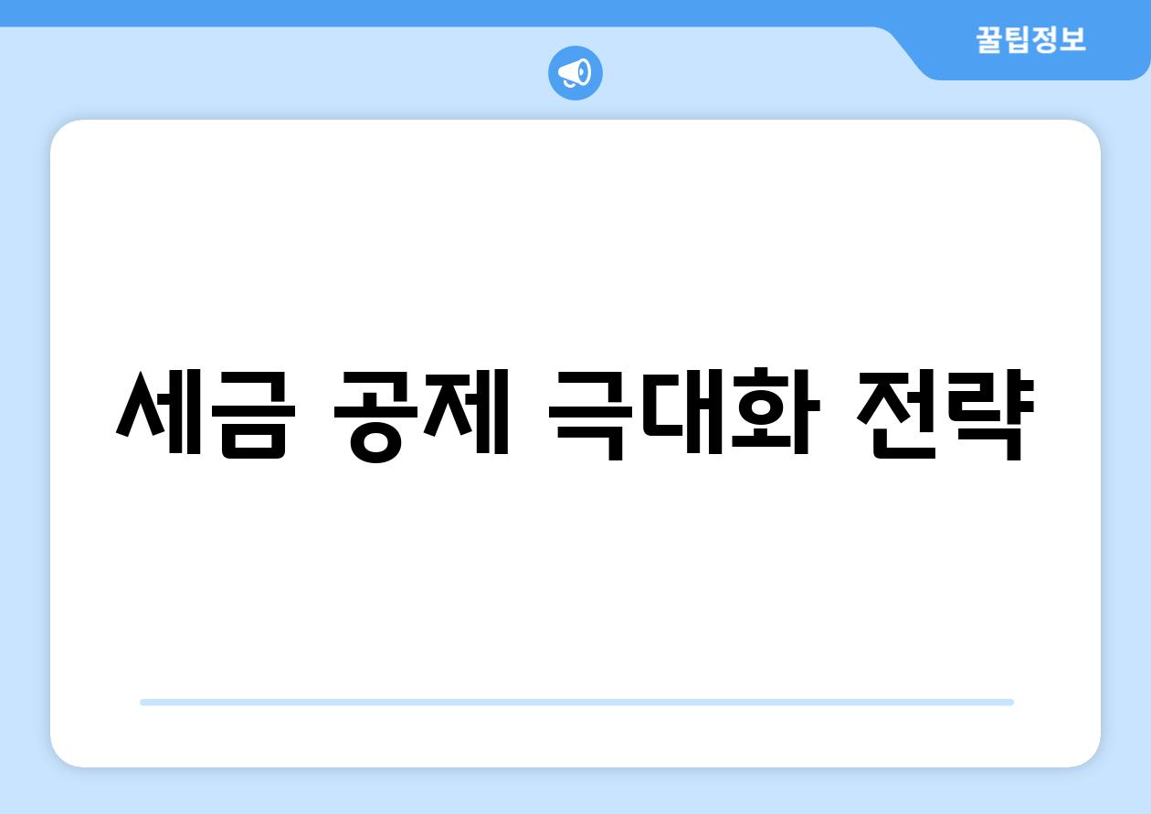 세금 공제 극대화 전략