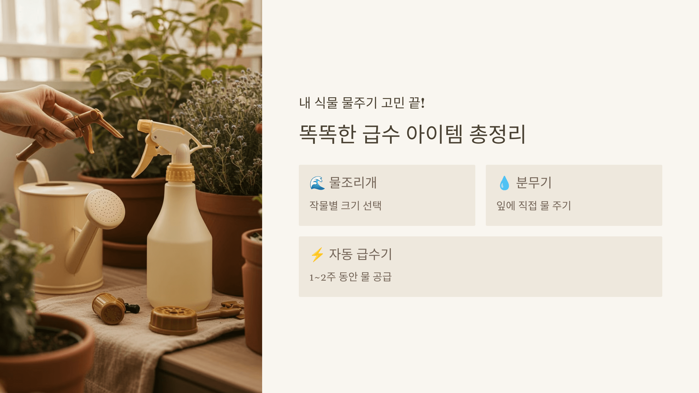 물 주기 필수템! 자동 급수기 &amp; 분무기