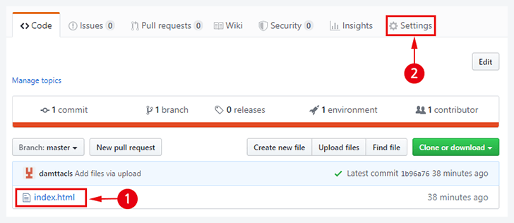 리포지토리 업로드 확인