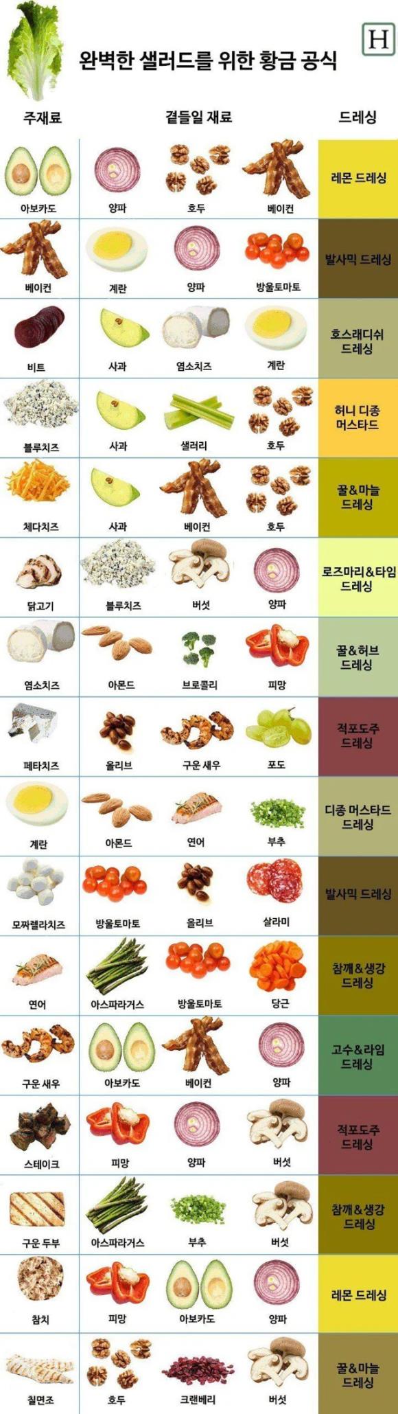  완벽한 샐러드를 위한 황금공식