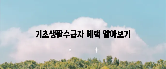 2025년 기초생활수급자 조건과 자격 혜택 그리고 생계급여 신청 방법에 대해 안내드립니다.