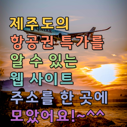  제주도의 항공권 특가를 알 수 있는 웹 사이트 주소를 한 곳에 모았어요!~^^